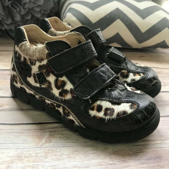 Donald J. Pliner Girls Shoes Size 27 10.5 Leopard Black Furry Ankle Boots Bootie - Picture 9 of 9